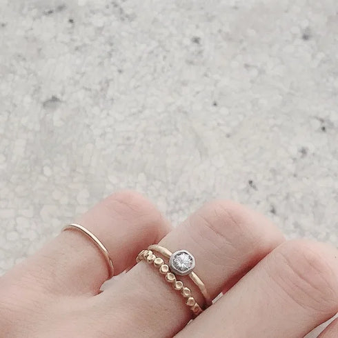 N°7 K18arm classy combination ring 0.3ct